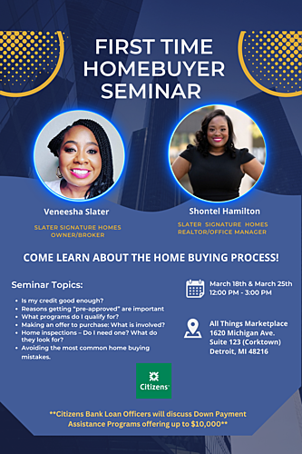 First Time Home Buyer Seminar (March 18th) poster